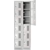 Assembled Lockerettes Clean Line Perforated Economy Lockers, 6 -tier, Bank of 2, 18" x 72" x 12", Steel PB Rental Co. Ltd.