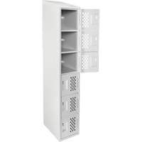Assembled Lockerettes Clean Line Perforated Economy Lockers, 6 -tier, 18" x 72" x 12", Steel PB Rental Co. Ltd.