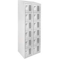 Assembled Lockerettes Clean Line Perforated Economy Lockers, 6 -tier, Bank of 2, 18" x 72" x 12", Steel PB Rental Co. Ltd.