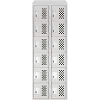 Assembled Lockerettes Clean Line Perforated Economy Lockers, 6 -tier, Bank of 2, 18" x 72" x 12", Steel PB Rental Co. Ltd.