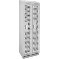 Clean Line Lockers, Bank of 2, 24" x 12" x 82", Steel, Grey, Rivet (Assembled), Perforated PB Rental Co. Ltd.
