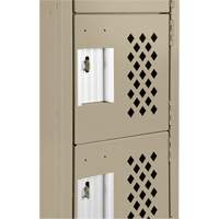 Assembled Lockerettes Clean Line Perforated Economy Lockers, 6 -tier, 18" x 72" x 12", Steel PB Rental Co. Ltd.