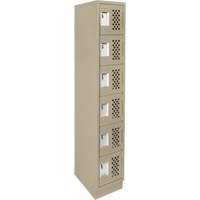 Assembled Lockerettes Clean Line Perforated Economy Lockers, 6 -tier, 18" x 72" x 12", Steel PB Rental Co. Ltd.