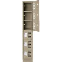 Assembled Lockerettes Clean Line Perforated Economy Lockers, 6 -tier, 18" x 72" x 12", Steel PB Rental Co. Ltd.