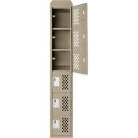 Assembled Lockerettes Clean Line Perforated Economy Lockers, 6 -tier, 18" x 72" x 12", Steel PB Rental Co. Ltd.