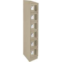 Assembled Lockerettes Clean Line Perforated Economy Lockers, 6 -tier, 18" x 72" x 12", Steel PB Rental Co. Ltd.