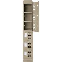 Assembled Lockerettes Clean Line Perforated Economy Lockers, 6 -tier, 18" x 72" x 12", Steel PB Rental Co. Ltd.