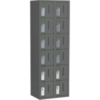Concorde Heavy-Duty Lockers, 6 -tier, Bank of 2, 24" x 18" x 72", Steel, Charcoal, Welded (Assembled) PB Rental Co. Ltd.