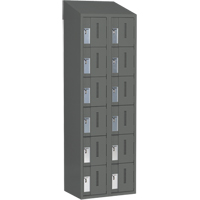 Concorde Heavy-Duty Lockers, 6 -tier, Bank of 2, 24" x 18" x 78", Steel, Charcoal, Welded (Assembled) PB Rental Co. Ltd.