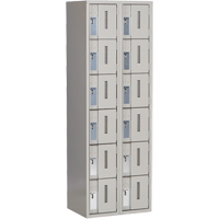 Concorde Heavy-Duty Lockers, 6 -tier, Bank of 2, 24" x 18" x 72", Steel, Grey, Welded (Assembled) PB Rental Co. Ltd.