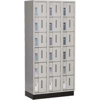 Concorde Heavy-Duty Lockers, 6 -tier, Bank of 3, 36" x 18" x 76", Steel, Grey, Welded (Assembled) PB Rental Co. Ltd.