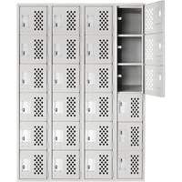 Petits casiers Clean Line, 6 niveaux, Bloc de 4, 18" x 72" x 12", Acier PB Rental Co. Ltd.