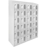 Casiers &eacute;conomiques perfor&eacute;s et assembl&eacute;s Clean Line, 6 niveaux, Bloc de 4, 18" x 72" x 12", Acier PB Rental Co. Ltd.