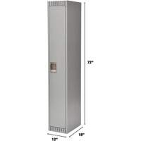 Lockers, 12" x 18" x 72", Steel, Grey, Knocked Down PB Rental Co. Ltd.