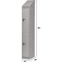 Lockers, 2 -tier, 12" x 18" x 82", Steel, Grey, Knocked Down PB Rental Co. Ltd.