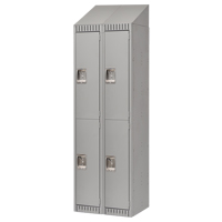 Lockers, 2 -tier, Bank of 2, 24" x 18" x 82", Steel, Grey, Knocked Down PB Rental Co. Ltd.