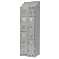 Lockers, 6 -tier, Bank of 2, 24" x 18" x 82", Steel, Grey, Knocked Down PB Rental Co. Ltd.