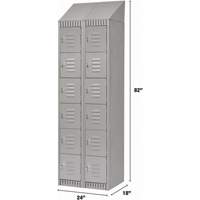 Lockers, 6 -tier, Bank of 2, 24" x 18" x 82", Steel, Grey, Knocked Down PB Rental Co. Ltd.