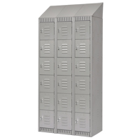 Casiers, 6 niveaux, Bloc de 3, 36" x 18" x 82", Acier, Gris, D&eacute;mont&eacute; PB Rental Co. Ltd.