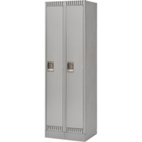 Lockers, Bank of 2, 24" x 18" x 76", Steel, Grey, Knocked Down PB Rental Co. Ltd.