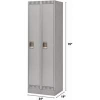 Lockers, Bank of 2, 24" x 18" x 76", Steel, Grey, Knocked Down PB Rental Co. Ltd.