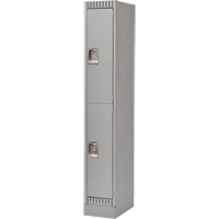 Lockers, 2 -tier, 12" x 18" x 76", Steel, Grey, Knocked Down PB Rental Co. Ltd.