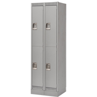 Lockers, 2 -tier, Bank of 2, 24" x 18" x 76", Steel, Grey, Knocked Down PB Rental Co. Ltd.