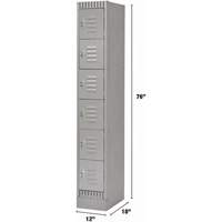 Casiers, 6 niveaux, 12" x 18" x 76", Acier, Gris, D&eacute;mont&eacute; PB Rental Co. Ltd.