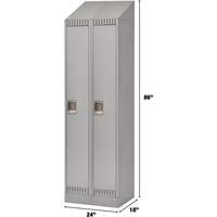 Lockers, Bank of 2, 24" x 18" x 86", Steel, Grey, Knocked Down PB Rental Co. Ltd.