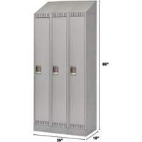 Casiers, Bloc de 3, 36" x 18" x 86", Acier, Gris, D&eacute;mont&eacute; PB Rental Co. Ltd.