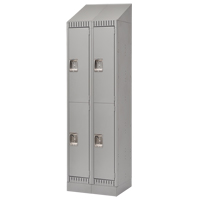 Casiers, 2 niveaux, Bloc de 2, 24" x 18" x 86", Acier, Gris, D&eacute;mont&eacute; PB Rental Co. Ltd.