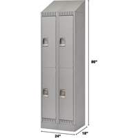Casiers, 2 niveaux, Bloc de 2, 24" x 18" x 86", Acier, Gris, D&eacute;mont&eacute; PB Rental Co. Ltd.