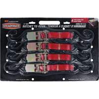 Tendeurs d'arrimage &agrave; cliquet, Crochet en S, 1" , 12' , Charge d'utilisation max. 500 lb (230 kg) PB Rental Co. Ltd.
