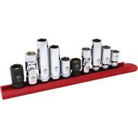 Chrome Finish Socket Set with Rail, 10 Pieces, 1/4"/3/8" Drive Size PB Rental Co. Ltd.