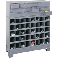 Unit&eacute; de stockage modulaire pour petites pi&egrave;ces, Acier, 18 tiroirs, 33-3/4" x 12-1/4" x 40-1/2", Gris PB Rental Co. Ltd.