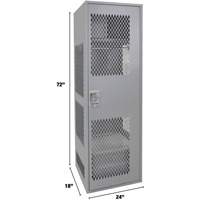Gear Locker with Door, Steel, 24" W x 18" D x 72" H, Grey PB Rental Co. Ltd.