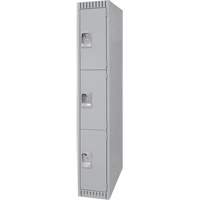 Lockers, 3 -tier, 12" x 18" x 72", Steel, Grey, Knocked Down PB Rental Co. Ltd.