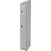 Lockers, 3 -tier, 12" x 18" x 82", Steel, Grey, Knocked Down PB Rental Co. Ltd.