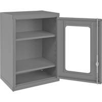 Armoire de rangement murale avec portes transparentes, 26-15/16" h x 18-1/8" la x 13-11/16" p, 2 tablettes, Acier, Gris PB Rental Co. Ltd.