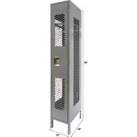 Vented Lockers, 12" x 18" x 78", Steel, Grey, Knocked Down, Perforated PB Rental Co. Ltd.