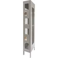 Vented Lockers, 2 -tier, 12" x 18" x 78", Steel, Grey, Knocked Down, Perforated PB Rental Co. Ltd.