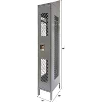 Vented Lockers, 12" x 18" x 88", Steel, Grey, Knocked Down, Perforated PB Rental Co. Ltd.