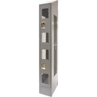 Vented Lockers, 2 -tier, 12" x 18" x 88", Steel, Grey, Knocked Down, Perforated PB Rental Co. Ltd.