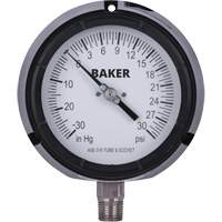 Manom&egrave;tre,  4-1/2", 30"-0-30 psi, Fixation inf&eacute;rieure, Analogique rempli de liquide PB Rental Co. Ltd.