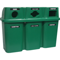 Recycling Containers Bullseye, Curbside, Plastic, 3 x 22 US Gal. PB Rental Co. Ltd.