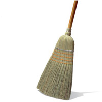 Natural Corn Broom, 3-String, Wood Handle PB Rental Co. Ltd.
