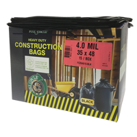 Contractor Liners, Strong, 35" W x 48" L, 4 mils, Black, 166.55 L (44 Gal.) Capacity PB Rental Co. Ltd.