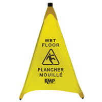 C&ocirc;ne de s&eacute;curit&eacute; &agrave; d&eacute;ploiement pour plancher mouill&eacute;, Bilingue avec pictogramme PB Rental Co. Ltd.