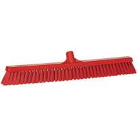 Combo Bristle Push Broom, Coarse/Fine Bristles, 24-1/2", Polyester, Red PB Rental Co. Ltd.
