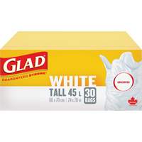 Tall 45L Unscented Garbage Bags, Regular, 24" W x 28" L, White PB Rental Co. Ltd.